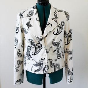 Debra Deroo Womens Paisley Blazer Womens Small